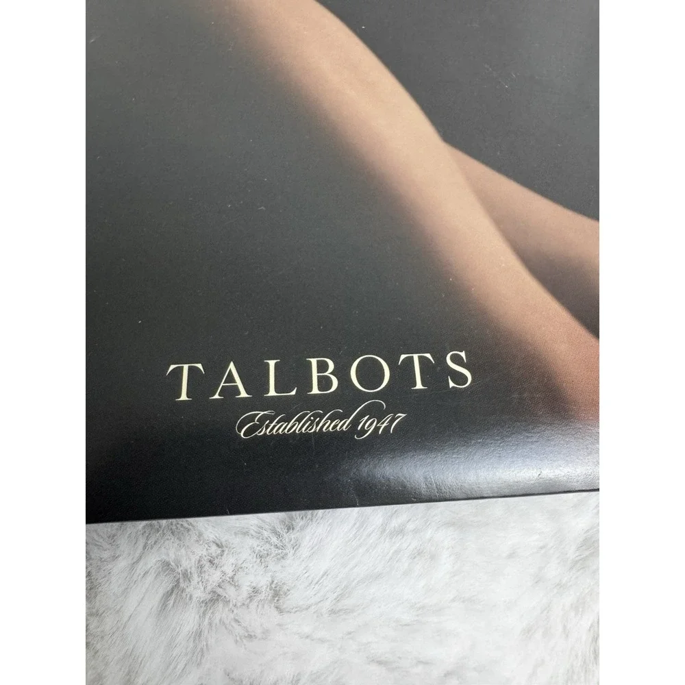 New Talbots Silky Support Pantyhose Black Control Top Sheer Toe Size 2X‎